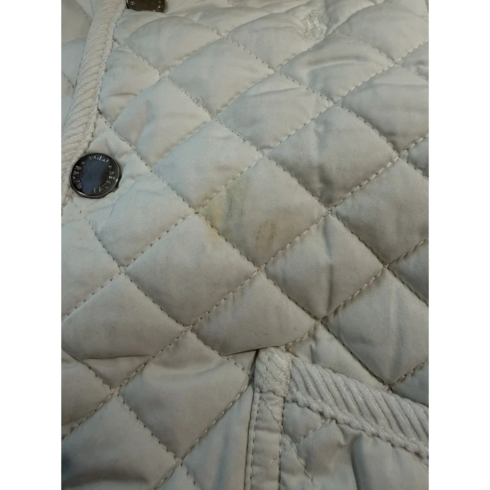 Ralph Lauren Baby Quilted One Piece Hooded Snowsuit Bunting 6 Months White
